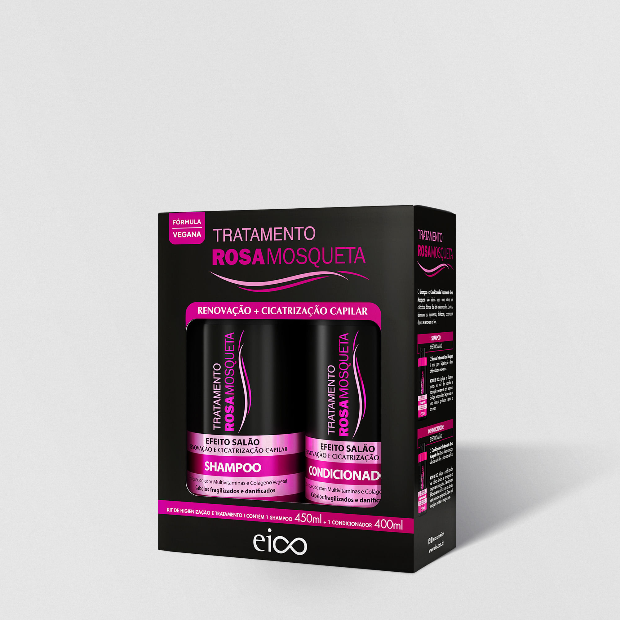 Eico Kit Shampoo + Condicionador 450/400ml - Rosa Mosqueta