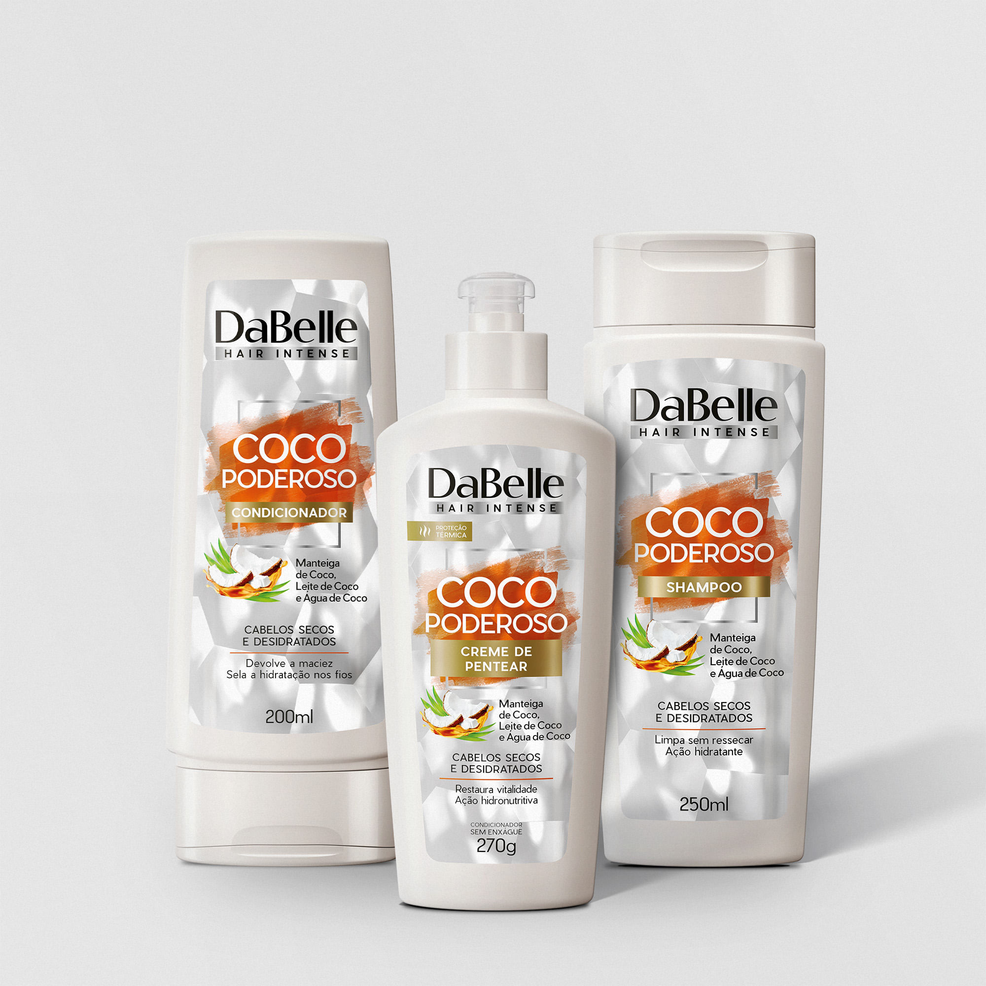Kits-coco-poderoso-DaBelle---shampoo-250ml---condicionador-200ml---creme-de-pentear-270g