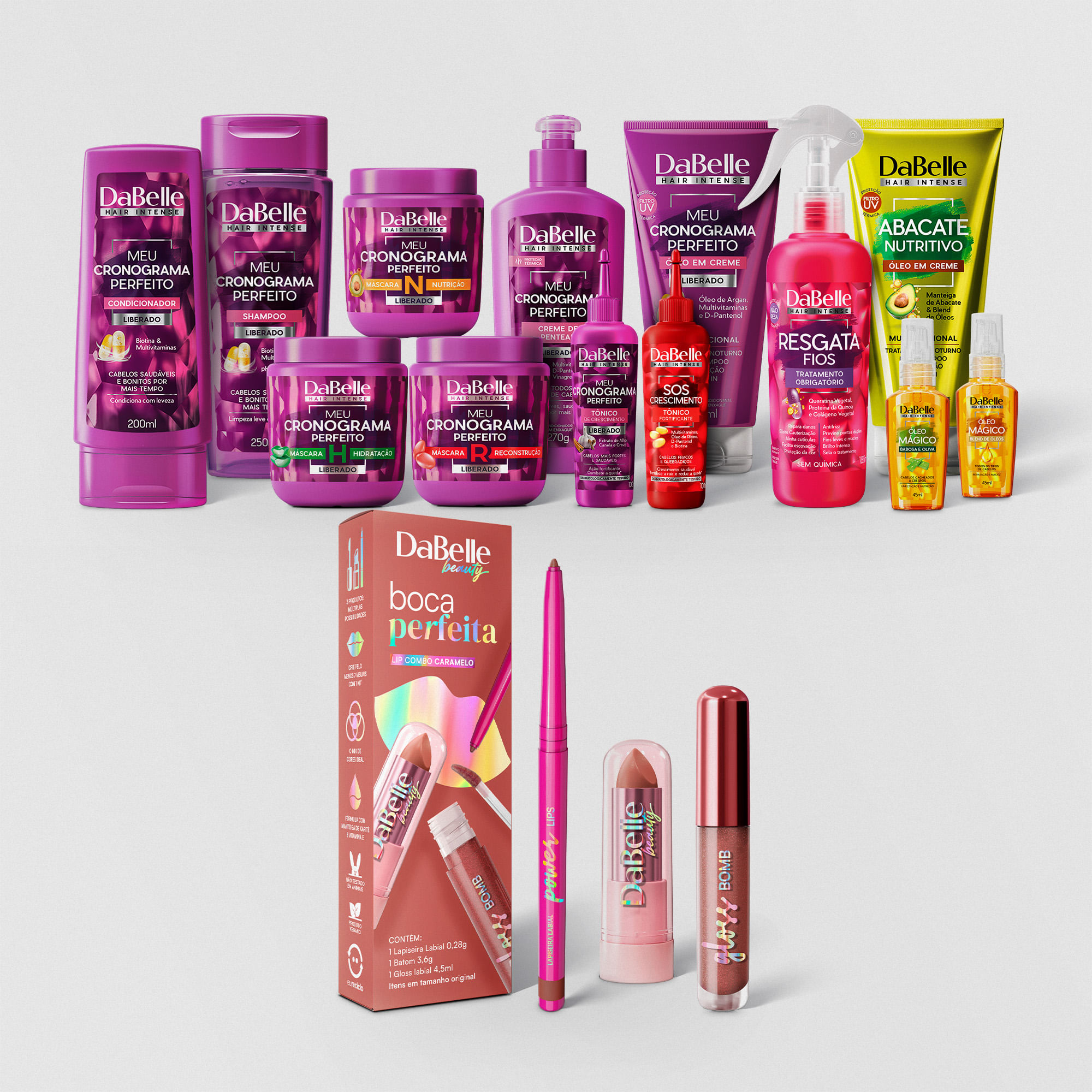 Super-kit-DaBelle---Completo-400g-13-Produtos-lip-combo-vermelho